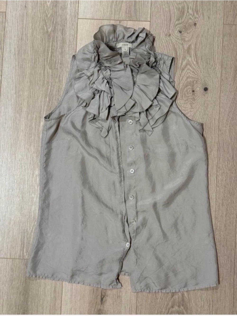 Jcrew NWOT silk shirt gray sz 0
